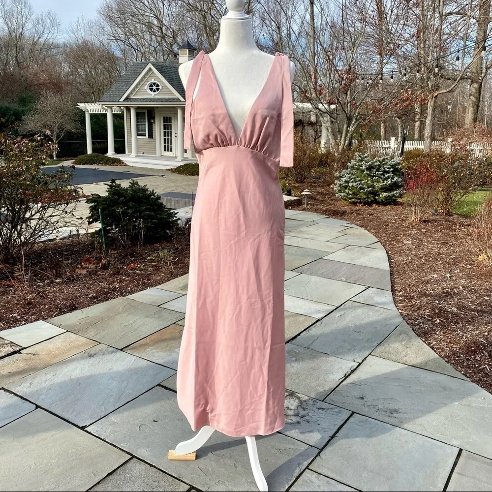 NWT Sachin & Babi Hudson Satin Midi Dress in Dusty Rose Size 10 - Picture 3 of 14